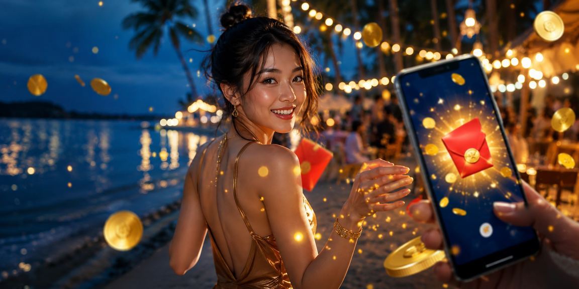 Phú Quốc mùa hè – hình ảnh phong bì đỏ may mắn tượng trưng cho khuyến mãi thưởng nạp tại k40s